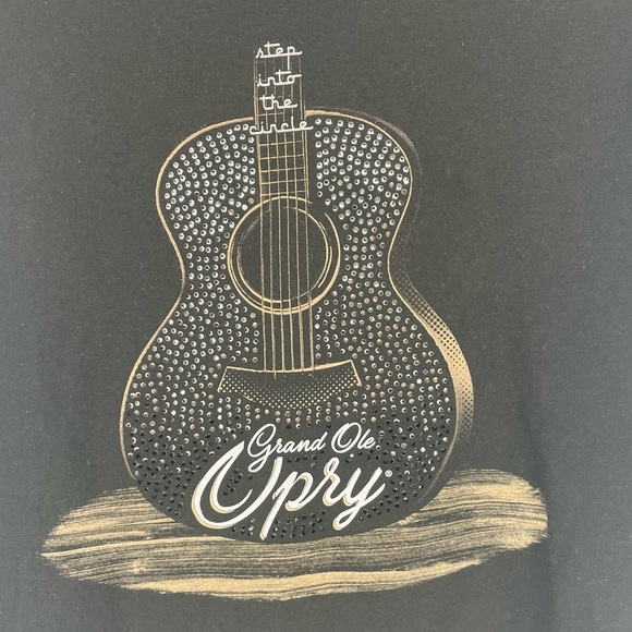 GRAND OLE OPRY COUNTRY MUSIC BEDAZZLED GUITAR T-SHIRT LARGE - Picture 3 of 4